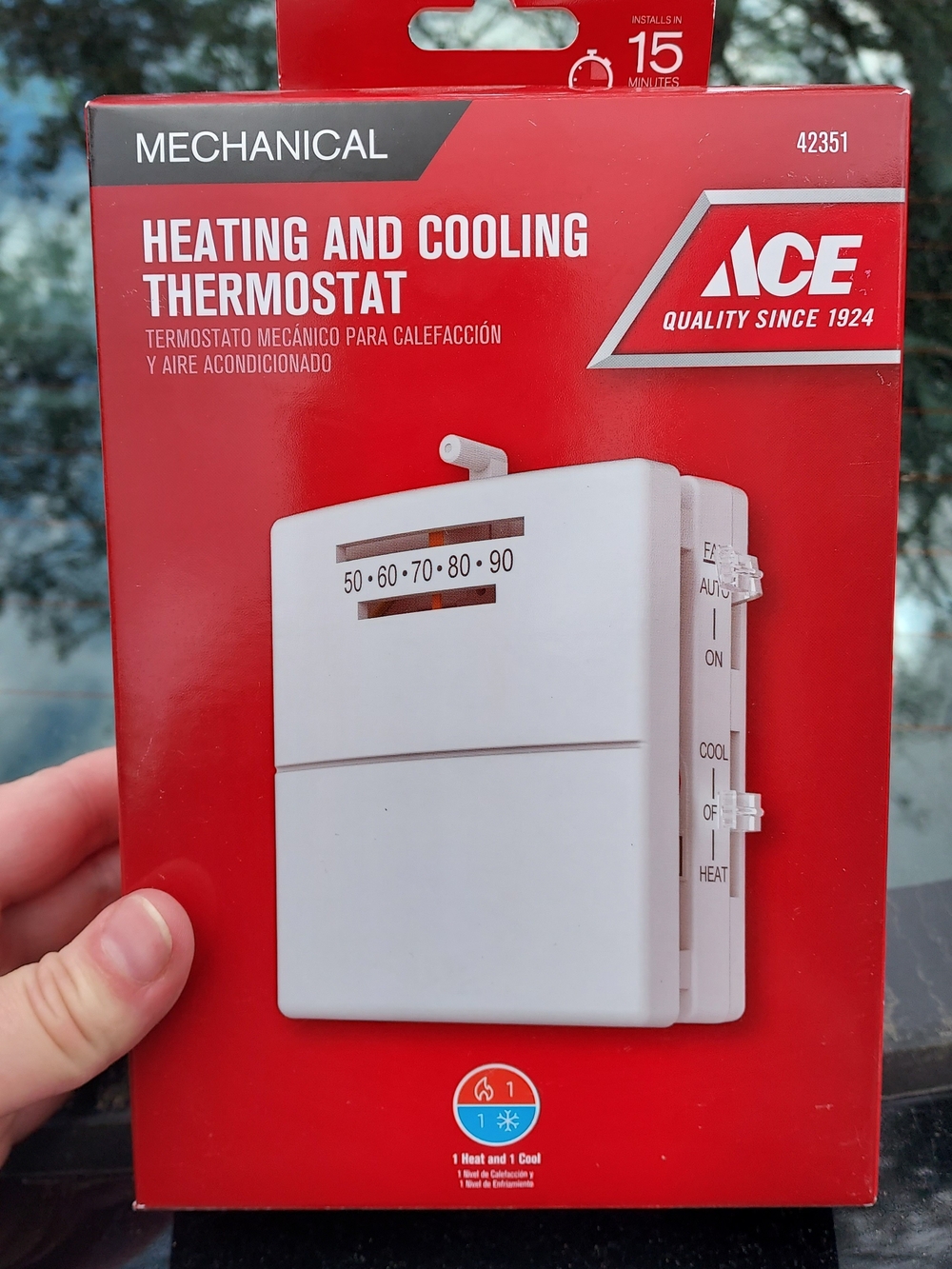 ACE Mechanical Heating and Cooling Thermostat - White